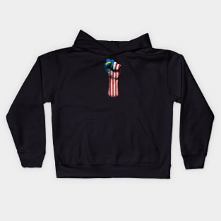 Flag of Malaysia on a Raised Clenched Fist Kids Hoodie